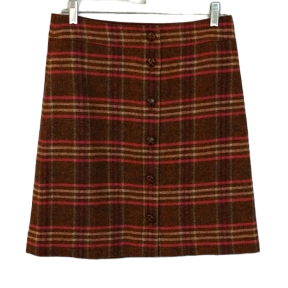 TALBOTS Button Front Wool Blend Pencil Mini Skirt - Picture 3 of 10
